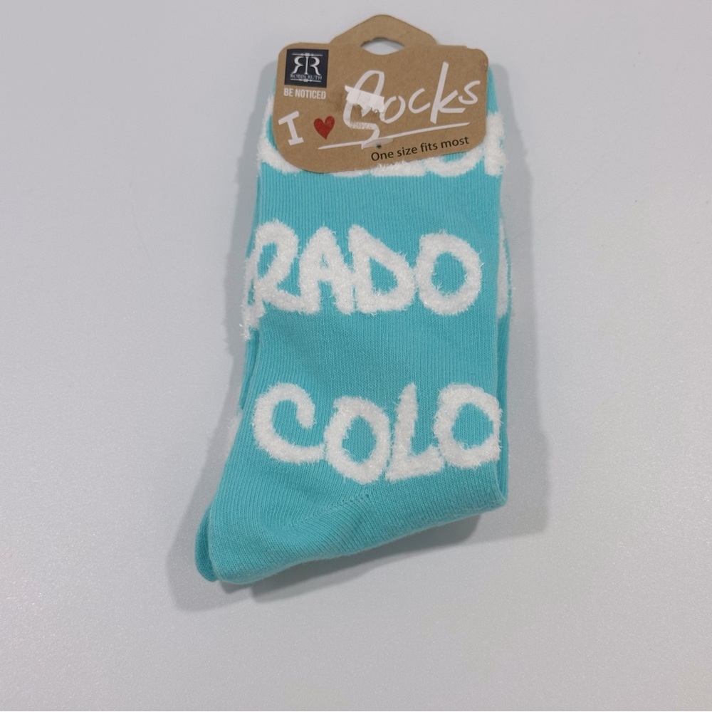 Robin Ruth Colorado Aqua / Turquoise Crew Socks OS